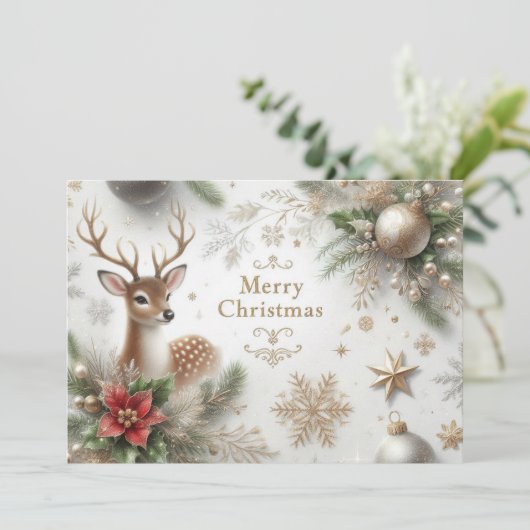 トナカイとメリークリスマス、オーナメントなど シーズンカード (スタンド正面)
