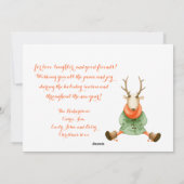 トナカイとリスがスケートリンクのクリスマス | シーズンカード (裏面)