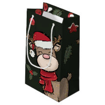 トナカイとレッドベリーダークグリーン小抱き枕