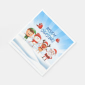 トナカイと友達のクリスマス・ルドルフ スタンダードランチョンナプキン (角)