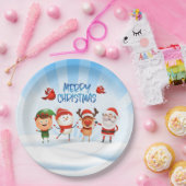 トナカイと友達のクリスマス・ルドルフ ペーパープレート (パーティー)