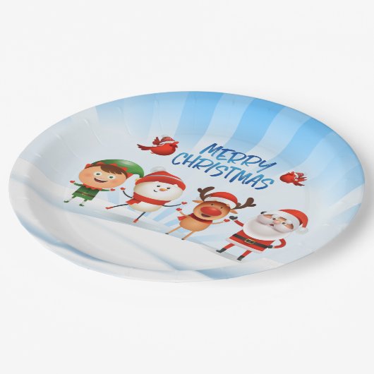 トナカイと友達のクリスマス・ルドルフ ペーパープレート (アングル)