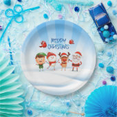 トナカイと友達のクリスマス・ルドルフ ペーパープレート (パーティー)