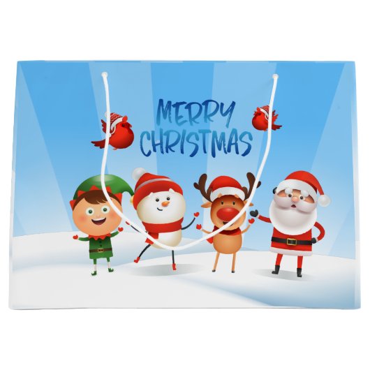 トナカイと友達のクリスマス・ルドルフ ラージペーパーバッグ (正面)