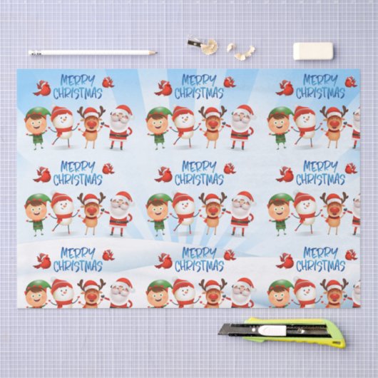 トナカイと友達のクリスマス・ルドルフ 薄葉紙 (クラフト)