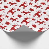 トナカイと星のラッピング付きクリスマスパターン ラッピングペーパー (角)