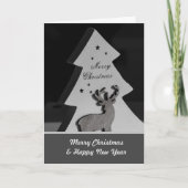 トナカイと木の立派なメリークリスマス! カード (正面)