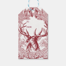 トナカイと松の枝の素朴クリスマス