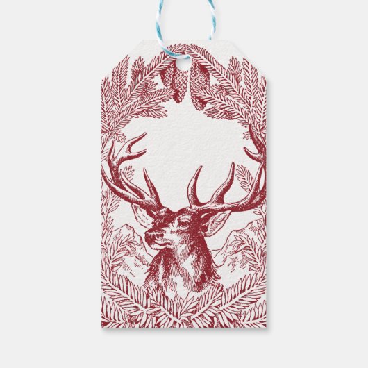 トナカイと松の枝の素朴クリスマス ギフトタグ (裏面)
