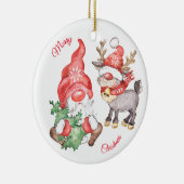 トナカイと格言のクリスマスツリー セラミックオーナメント (右)