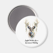 トナカイと楽しい休日の願い マグネット (正面/裏面)