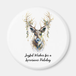 トナカイと楽しい休日の願い マグネット