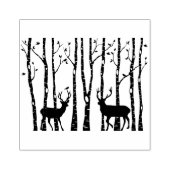 トナカイと樺の木の木,クリスマス ラバースタンプ (インプリント)