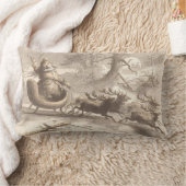 トナカイと歌っているヴィンテージサンタ ランバークッション (ブランケット)