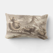 トナカイと歌っているヴィンテージサンタ ランバークッション (裏面)