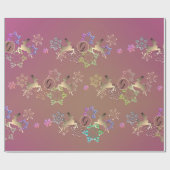 トナカイと紫苔の雪片 ラッピングペーパー (フラット)