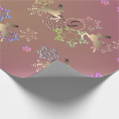 トナカイと紫苔の雪片 ラッピングペーパー (角)