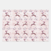 トナカイと緑クリスマス ラッピングペーパーシート (正面3)