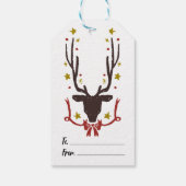 トナカイと金ゴールドクリスマスハンド描く ギフトタグ (裏面)