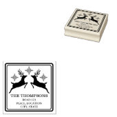 トナカイと雪カスタム片のアドレス情報 ラバースタンプ (押印)