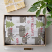 トナカイと雪片が楽しめる休日 薄葉紙 (ギフト)