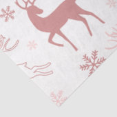 トナカイと雪片ピンクの茶色の白いクリスマス 薄葉紙 (詳細)