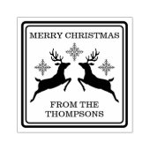 トナカイと雪片フェスティバルメリークリスマス ラバースタンプ (インプリント)