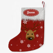 トナカイと雪片 – クリスマスストッキング (裏面)