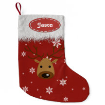 トナカイと雪片 – クリスマスストッキング