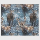 トナカイと雪 ラッピングペーパー (フラット)