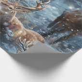 トナカイと雪 ラッピングペーパー (角)