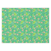 トナカイと鳥の緑のテーブルクロス テーブルクロス (正面(横))