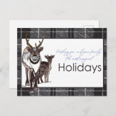 トナカイと鹿のクリスマスホリデーマジカル シーズンポストカード (正面/裏面)