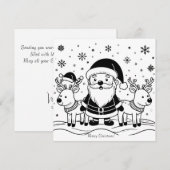 トナカイと黒白のサンタクロース シーズンカード (正面/裏面)