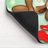 トナカイによって飲まれるおもしろいなクリスマスのキャラクター マウスパッド (コーナー)