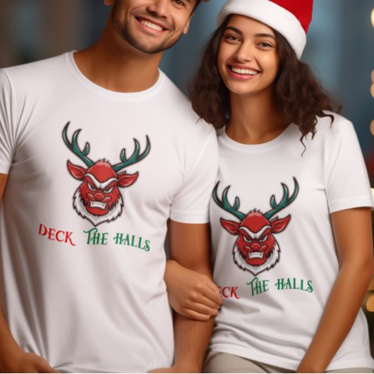 トナカイにホールをデッキ Tシャツ