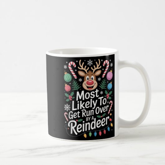 トナカイに轢かれそうなクリスマス コーヒーマグカップ (右)
