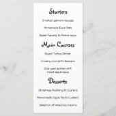 トナカイねこクリスマスメニュー メニュー (裏面)