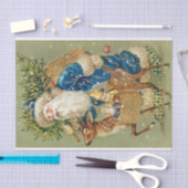 トナカイのおもちゃつき運のサンタクロース 薄葉紙 (クラフト)