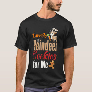 トナカイのおやつに人参クッキー クリスマス サンタさん Xmas Tシャツ