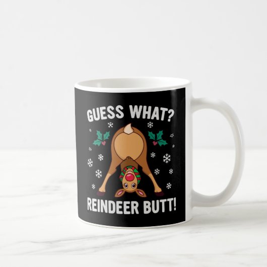 トナカイのお尻のクリスマスジョーク コーヒーマグカップ (右)