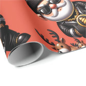 トナカイのかわいいギャングスターサンタ | ラッピングペーパー (ロールコーナー)