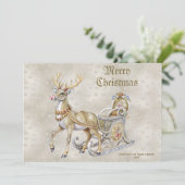 トナカイのそり ホリデークリスマスカード シーズンカード (スタンド正面)
