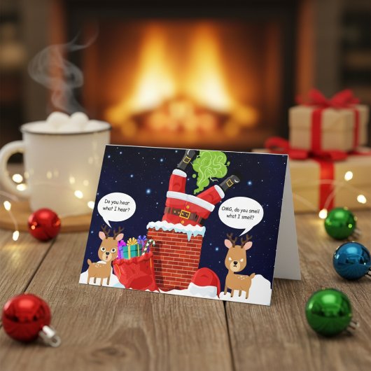 トナカイのにおいがするクリスマスの面白いアニメーション シーズンカード