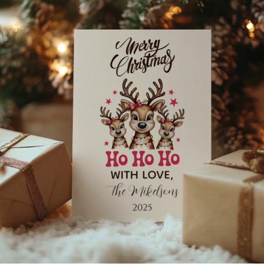 トナカイのふざけたクリスマス シーズンカード