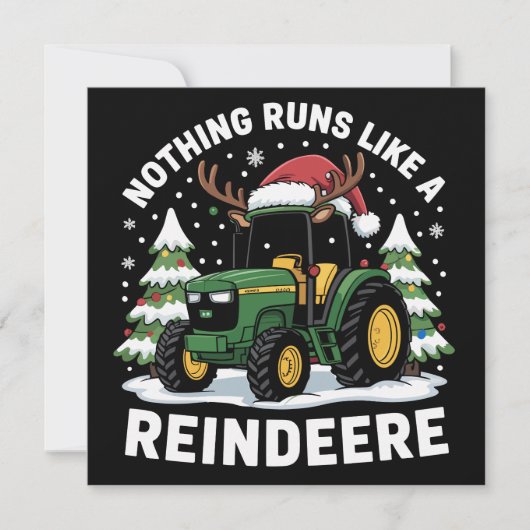 トナカイのように走るクリスマストラクターはない シーズンカード (正面)