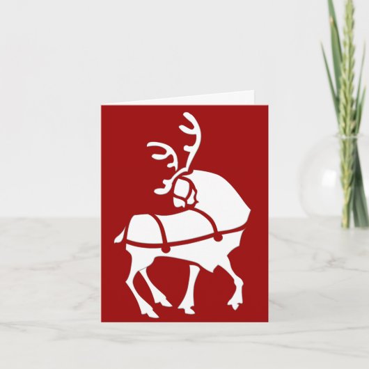 トナカイのアートカードカスタムクリスマスグリーティングカード シーズンカード (正面)