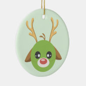 トナカイのエンドウ豆の陶磁器のオーナメント セラミックオーナメント (右)