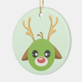 トナカイのエンドウ豆の陶磁器のオーナメント セラミックオーナメント (左)