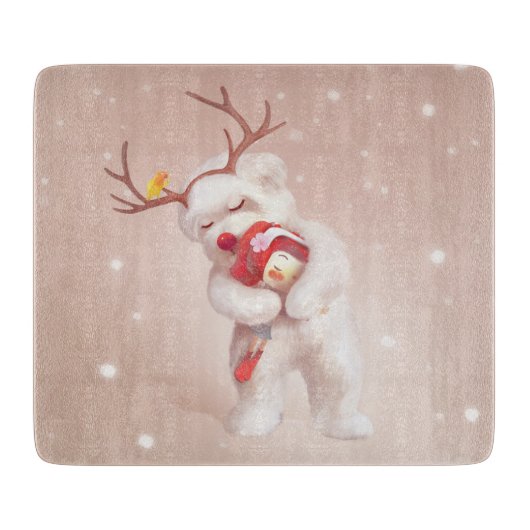 トナカイのガールハギングドッグ〔雄ジカの〕枝角 カッティングボード (正面)